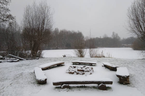 Het kamp in de sneeuw