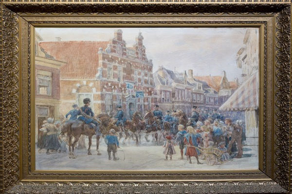 Huygens' Swaensteyn: Doortocht van de veldartillerie in de Herenstraat