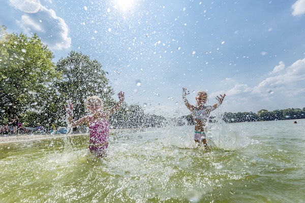 Lekker spetteren in het water