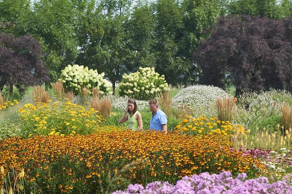 Het is heerlijk om te wandelen tussen alle bloemen en planten