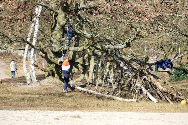 Speel samen met je vrienden en vriendinnen riddertje in het bos