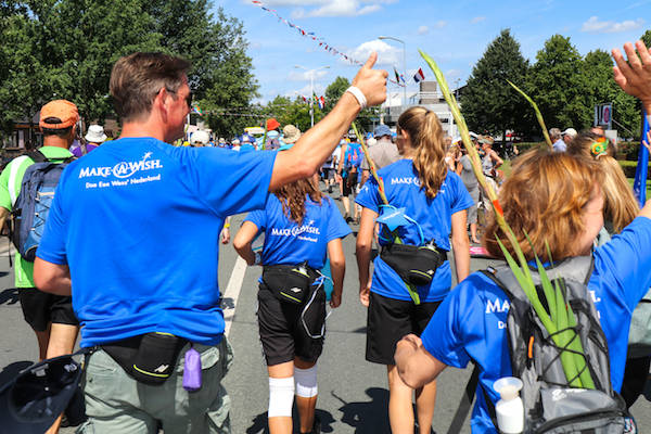 Beleef tijdens de wandeling en bij de finish zelf de Make-A-Wish wensen