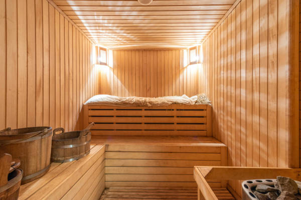 Binnenkant van de sauna