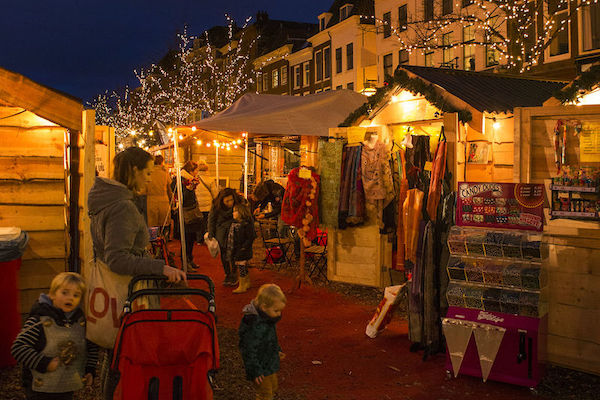 Markt bezoek met kinderen