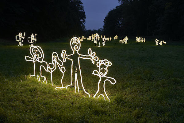 Bewonder de verschillende lichtkunstwerken