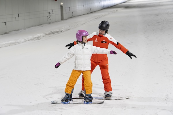 Samen leren snowboarden