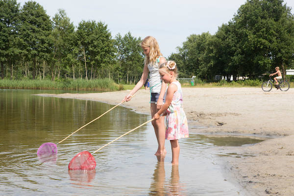 Vissen met schepnetje