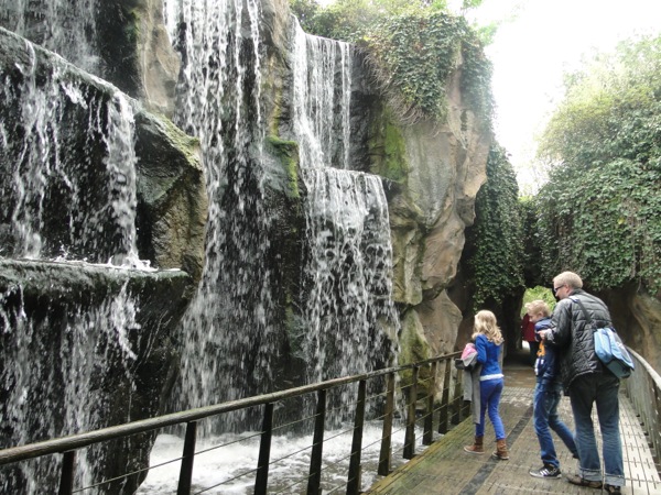 Haal natte voeten bij de waterval in Dierentuin Artis