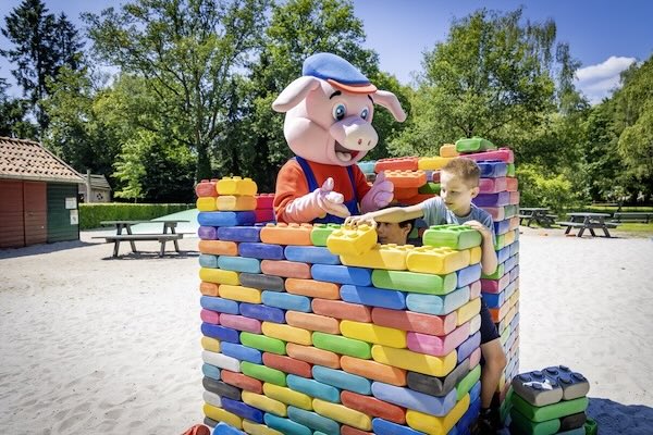 Mascotte in de blokkentoren