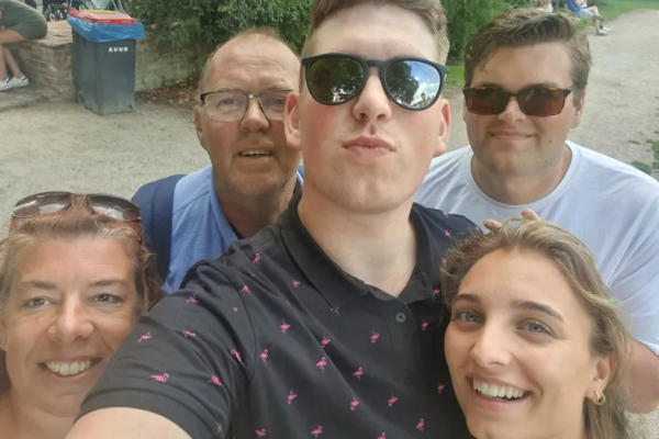 Selfie tijdens de speurtocht