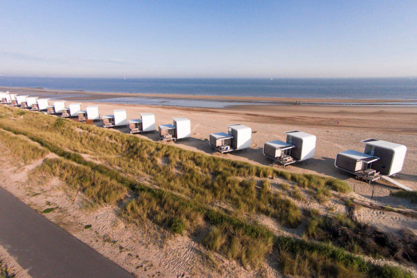 Huisjes langs het strand