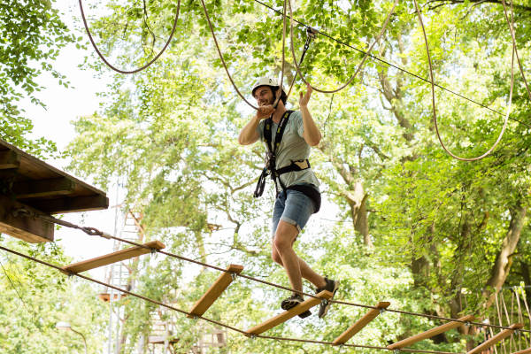 Lopen over de houten planken