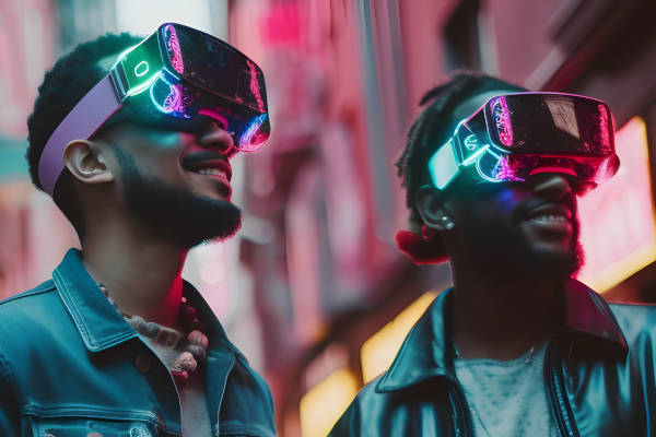 Lightning VR Delft: Jongens met een VR bril op