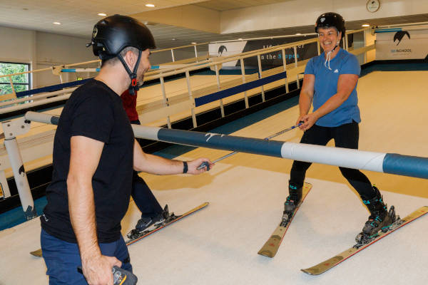 Pizzapunt maken op de indoor skibaan