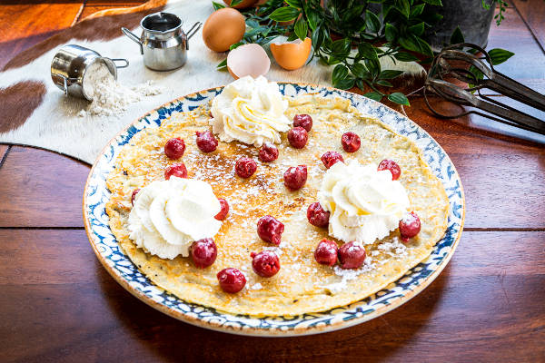 Pannenkoek met slagroom