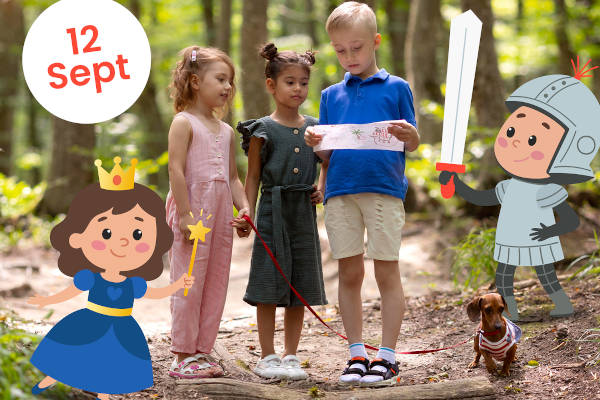 Kinderen in een bos