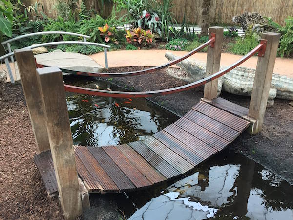 Natte voeten op de hangbrug 