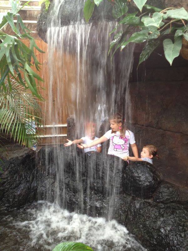 Plezier bij de waterval